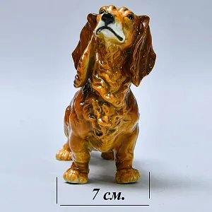 Редкость!!! Антикварная Фарфоровая статуэтка «Собака -  Длинношерстная Такса», Карл Энс / Karl Ens, Германия.