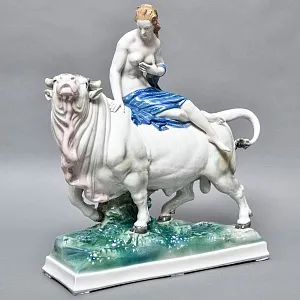Редкость! Очень Большая Фарфоровая статуэтка «ПОХИЩЕНИЕ ЕВРОПЫ», Karl Ens Германия, начало ХХ века. 