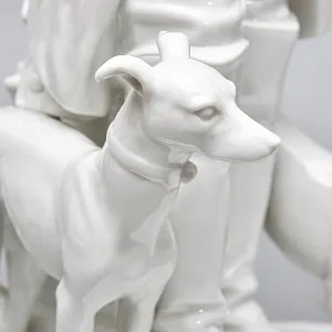 Антикварная Фарфоровая статуэтка «Старый Фриц. Король Пруссии Фридрих II с собаками»,  Volkstedt Германия.