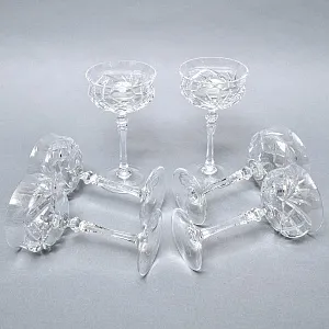 Редкость! Хрустальные Креманки - Фужеры для Шампанского WMF Cristal Cabinet, Германия конец 60-х гг.