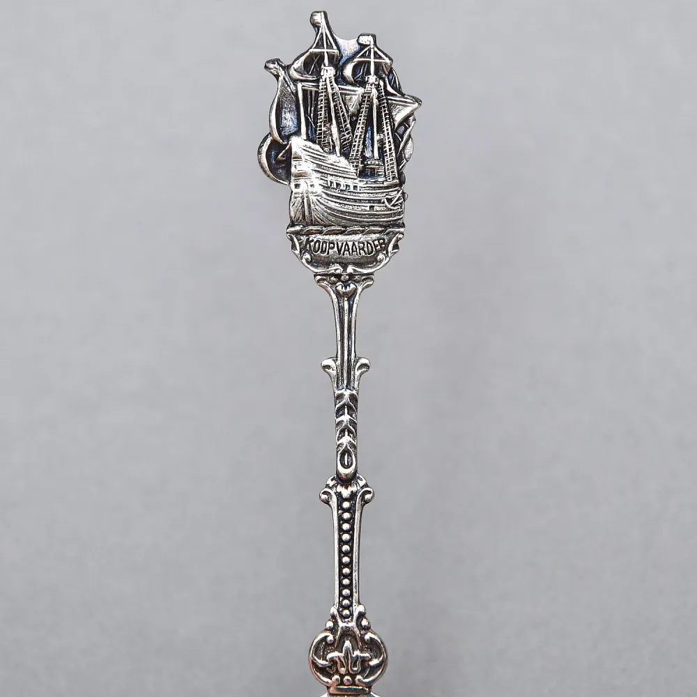 Сервировочный Набор Коллекционных  Десертных Ложек «Парусные Корабли», Silverplate Германия.