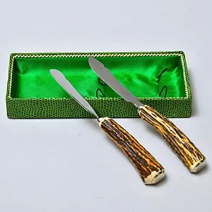 Набор для сервировки «Охота» - два ножа, OTHELLO ROSTFREI Solingen, 60 -е гг. ХХ века.