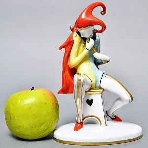 Редкая! Коллекционная Фарфоровая статуэтка «Придворный шут», GOEBEL Германия - 1986 год. 