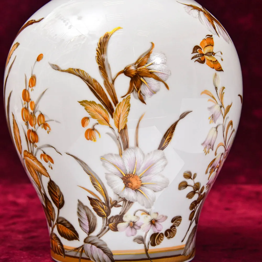 Большой Авторский Вазон - Ваза с крышкой «Цветение Лета» Фарфор KAISER Германия.
