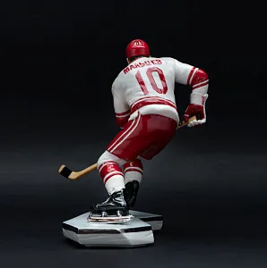 Коллекционная Авторская Статуэтка «Хоккеист СССР – Александр Мальцев №10», фарфор, Россия.