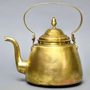 Большой Антикварный Декоративный Латунный Чайник,  Франция начало ХХ века.