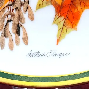 Коллекционная Тарелка - Блюдо «Вечерний Американский Дубонос» Фарфор, Franklin Porcelain США -1980 год.