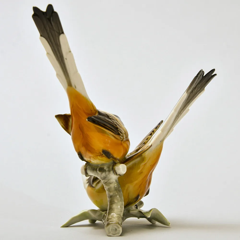 Винтажная Фарфоровая статуэтка «Птицы - Длиннохвостые Синицы», Hutschenreuther, Германия.