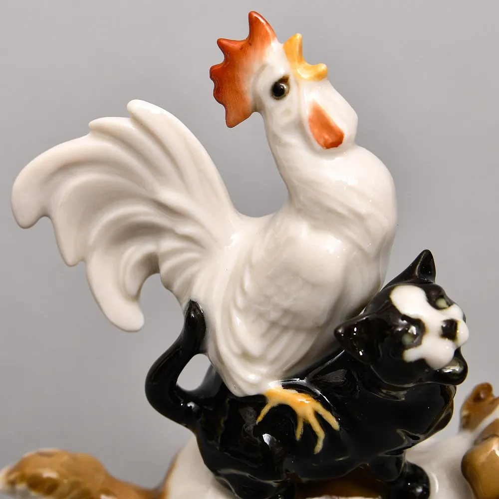 Авторская Фарфоровая Статуэтка «Бременские музыканты», Hutschenreuther, Германия -1955 год.