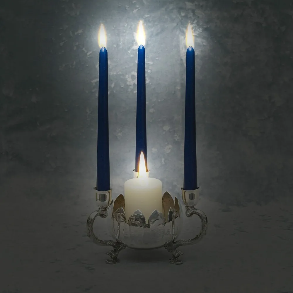 Старинный Подсвечник на Три Свечи, Silverplated Англия, начало ХХ века.