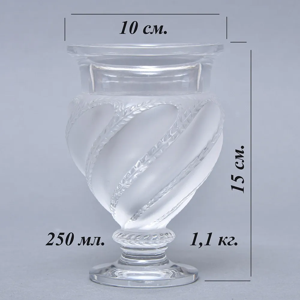 Коллекционная Хрустальная Ваза «Колосья», Lalique Франция, 70-е годы ХХ века. 