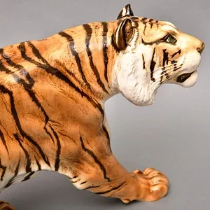 Редкость! Большая Фарфоровая статуэтка «Идущий ТИГР», Hutschenreuther Германия, 1955 - 1968 годы.