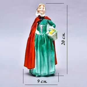 Коллекционная Фарфоровая статуэтка «Джин. Девушка в зеленом платье», Royal Doulton Англия.