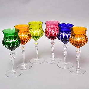 Шесть Бокалов из Цветного Хрусталя «МЭРИЛИН», NACHTMANN Германия, 60 -е годы ХХ века.