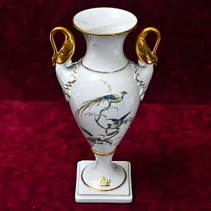 Редкая! Коллекционная Авторская Ваза «Райские птицы» Фарфор KAISER Германия -1956 год.  