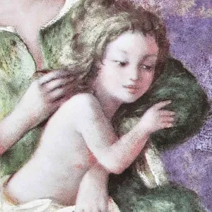 Коллекционная Фарфоровая тарелка «Мишель и Сильви. День матери», Henri d'Arceau Limoges Франция. 