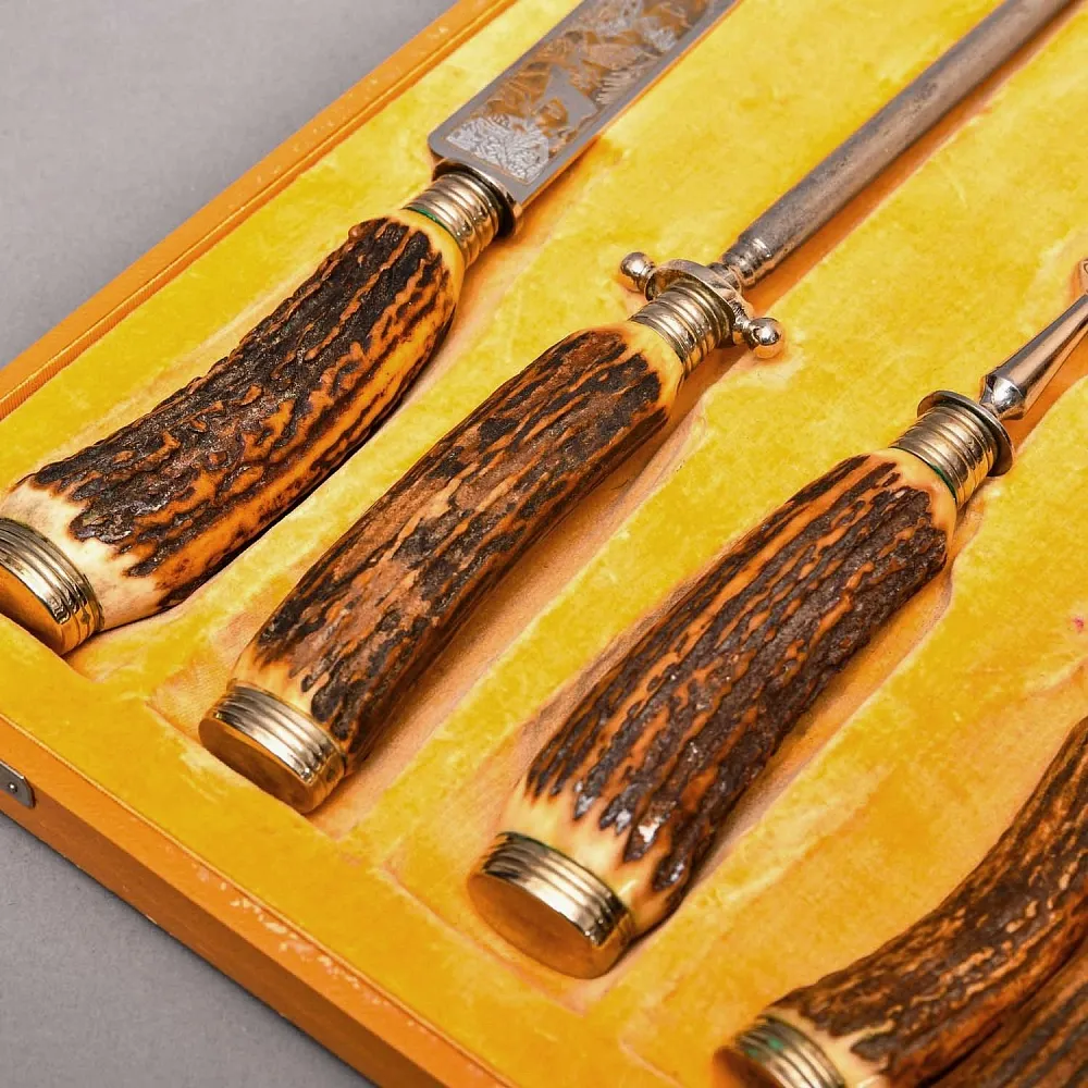 Набор для Барбекю «Охота» - 5 предметов, Германия WUSTHOF Solingen, конец 60-х гг.