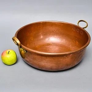 Винтажный Медный Таз для варки варенья на 14-ть литров, Франция - первая половина ХХ века.