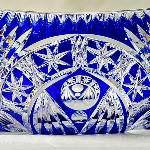 Большая Винтажная Ваза - Конфетница «Ладья» Цветной Хрусталь, JOSKA BODENMAIS Германия -60 гг.