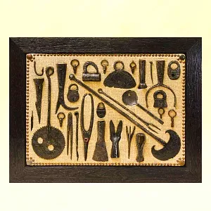 Настенное Коллекционное Панно - Картина «Старинная Кухонная и Домашняя утварь». Россия XIX век.