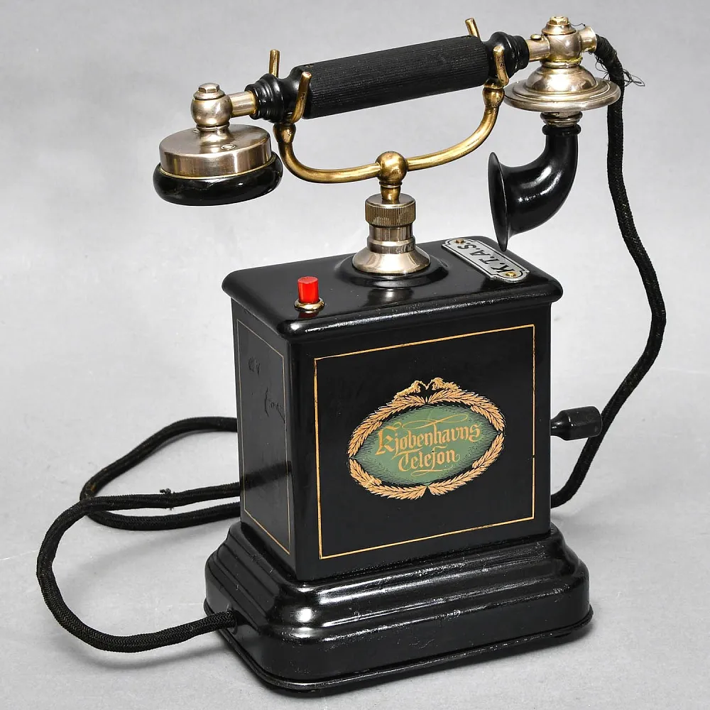 Антикварный Настольный Телефонный аппарат - Телефон «Kjøbenhavns Telefon - KTAS», Дания -1905 год.