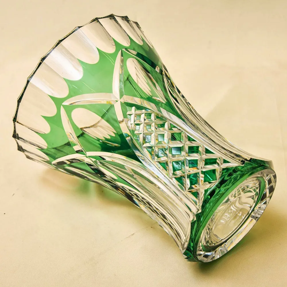 Коллекционная Ваза для цветов, цветной хрусталь, VAL SAINT LAMBERT, Бельгия.