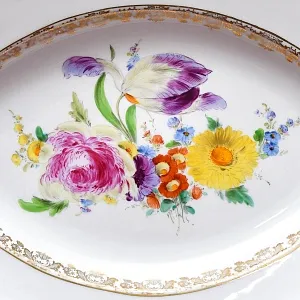 Большое Антикварное Блюдо, Фарфор KPM Германия, вторая половина ХIХ века.