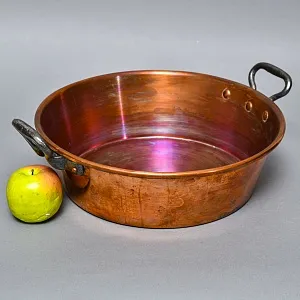 Французский Медный таз для варки варенья на 9 литров, вторая половина ХХ века.