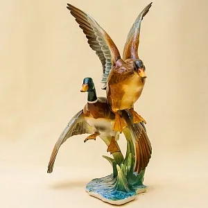 Большая Фарфоровая Статуэтка «Птицы - Взлетающие утки», Hutschenreuther,  Германия -1970 год.