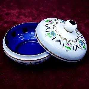 Стеклянная Шкатулка «Цветочная Нежность»  LAUSITZER GLASWERKE Германия - 50-70е гг.