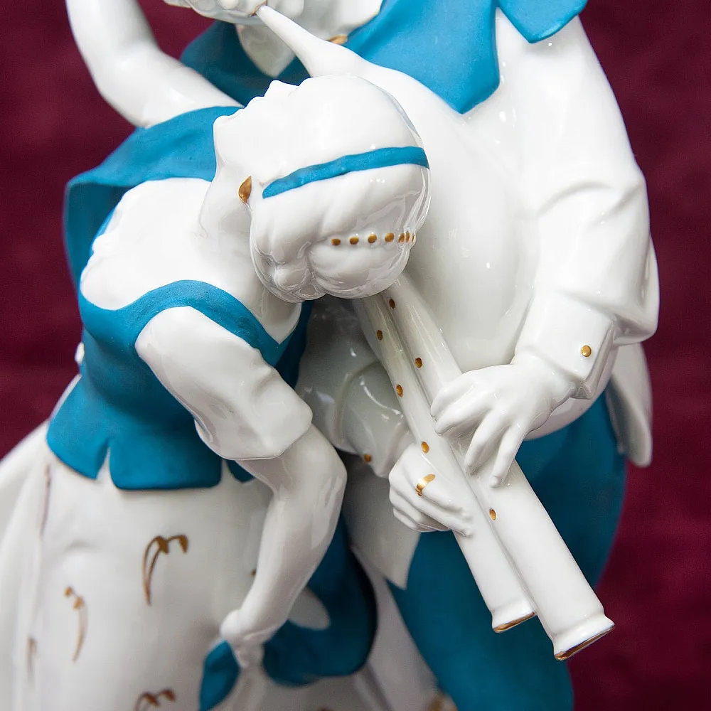 Большая Антикварная Фарфоровая Статуэтка «СЕЛЬСКИЙ ТАНЕЦ», HERTWIG Германия -1914 год.