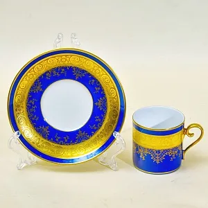 Коллекционная Фарфоровая Кофейная Пара «Лазурная роскошь»,  KARLSBADER, Германия.