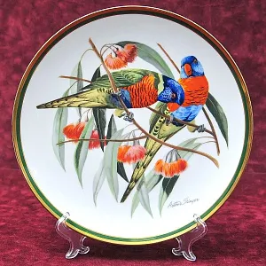 Коллекционная Тарелка - Блюдо «Попугай - Радужный Лорикет» Фарфор, Franklin Porcelain США -1980 год.