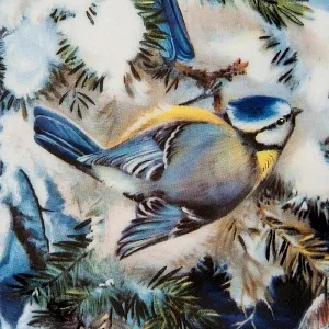 Коллекционная Тарелка «Синички в еловых ветках» Фарфор, Hutschenreuther, Германия -1992 год.