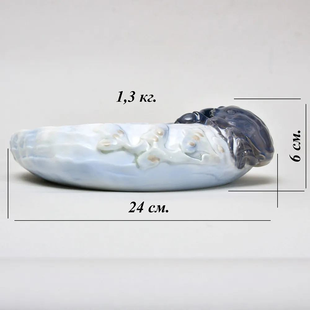 Коллекционное Фарфоровое Блюдо для морепродуктов «КРАБ», Royal Copenhagen Дания, 1966 год.