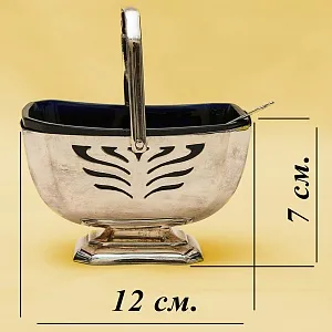 Вазочка - Сахарница - Соусница с Ложечкой, SHEFFIELD Англия Silverplate, 60 -е годы ХХ века.