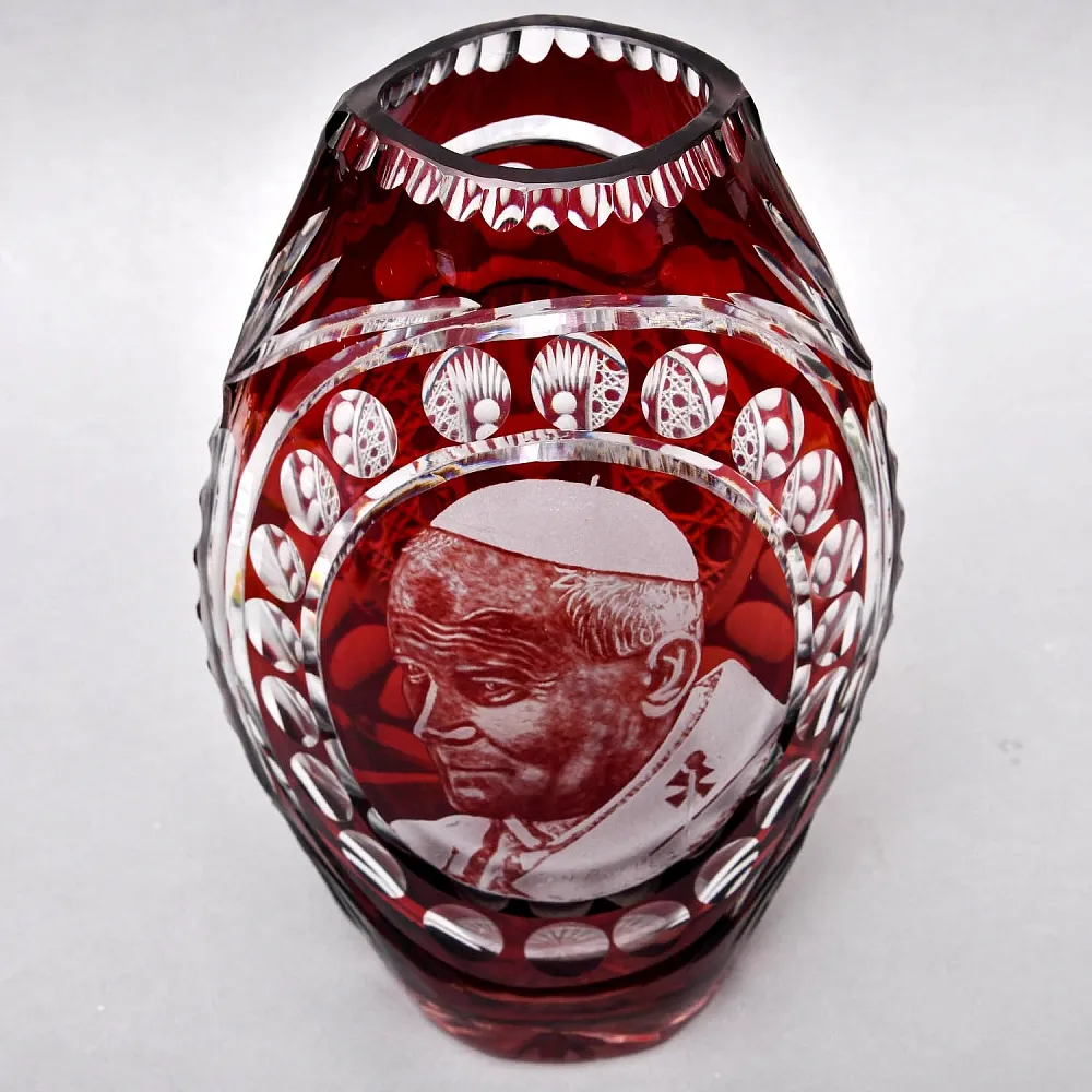 Редкость! Коллекционная Ваза «Папа Римский - Иоанн Павел II», Хрусталь SCHONBORNER, Германия -1978 г.