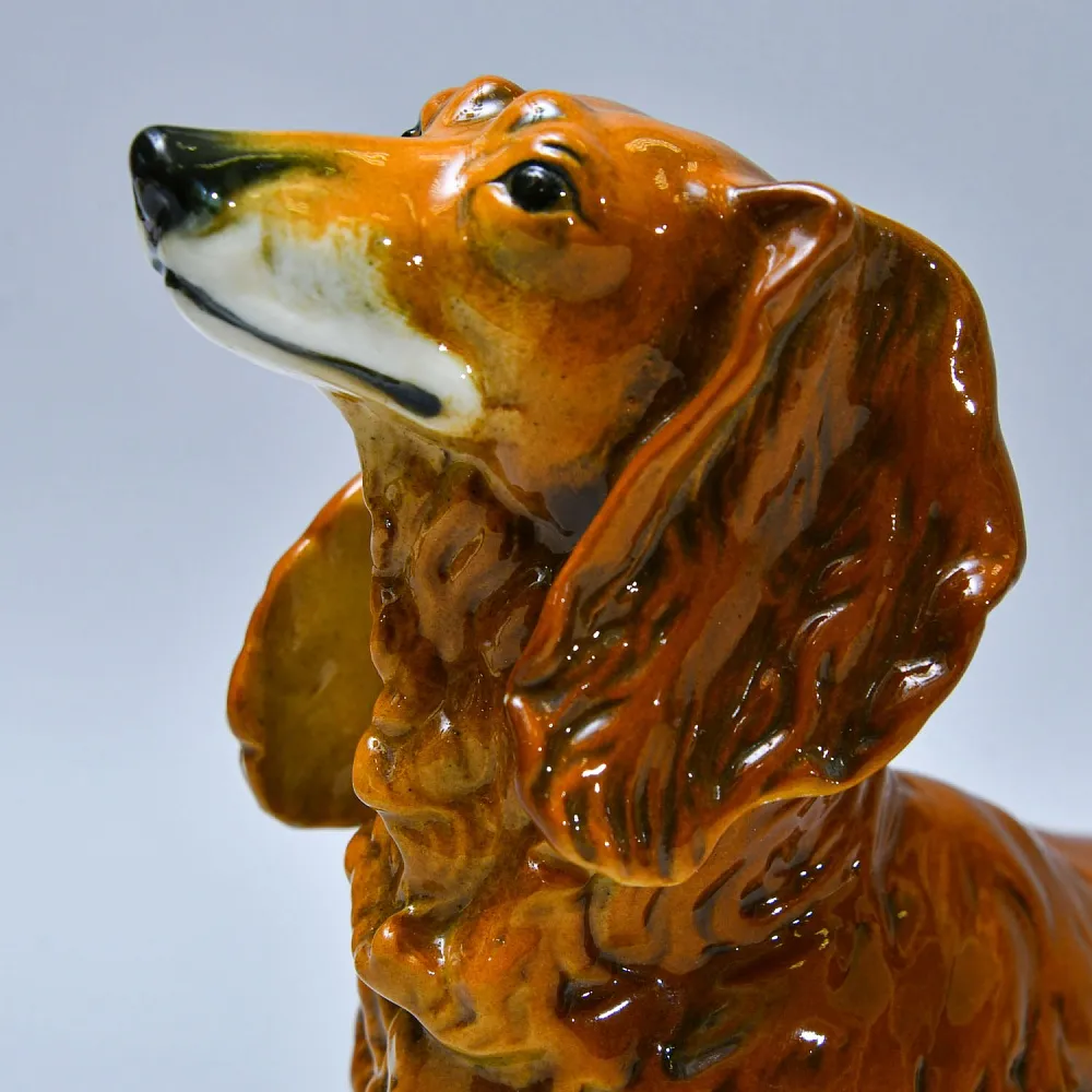 Редкость!!! Антикварная Фарфоровая статуэтка «Собака -  Длинношерстная Такса», Карл Энс / Karl Ens, Германия.