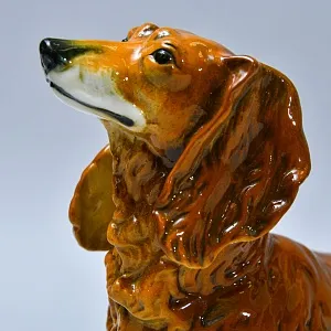 Редкость!!! Антикварная Фарфоровая статуэтка «Собака -  Длинношерстная Такса», Карл Энс / Karl Ens, Германия.