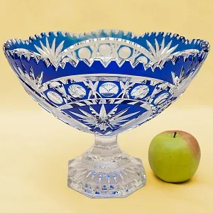 Конфетница - Фруктовница на ножке Хрусталь JOSKA BODENMAIS Германия D-28 см., 60-е гг.