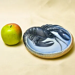 Антикварное Блюдо для морепродуктов «РАК», Фарфор Royal Copenhagen Дания, 1923 год.