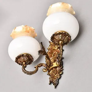 Пара Винтажных Электрических Настенных Двух рожковых Светильников - Бра, бронза СССР 70 -е гг. 