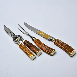 Винтажный Набор для Барбекю «Охота» - 3 предмета, DREIZACK SOLINGEN Германия, 50 -е годы ХХ века.