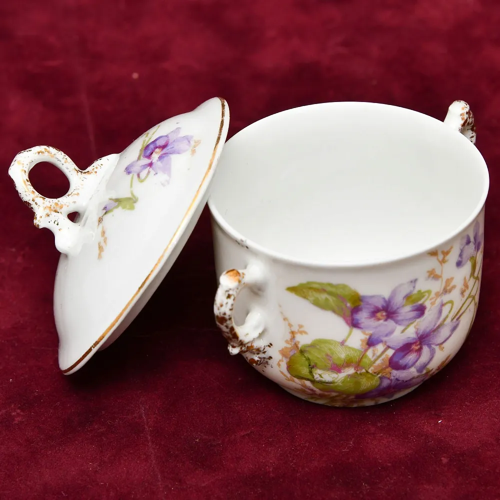 Антикварный Порционный Набор Соусников на Подносе, Фарфор Limoges Франция, начало ХХ века.