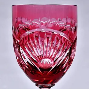 Два Бокала для Вина «Тет-а-Тет» из Цветного Хрусталя,  PEILL und PITZLER Германия, 70 -е годы ХХ века.