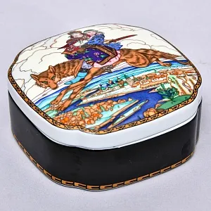 Коллекционная Шкатулка «Иван Царевич и Серый волк» из серии «Русские Сказки», Фарфор VIlleroy&Boch, Германия.