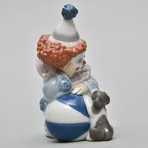 Фарфоровая статуэтка «Маленький клоун с мячом и собачкой» Lladro, Испания - 1985 год.