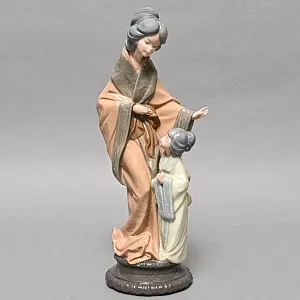 Коллекционная Фарфоровая статуэтка «Японская мама и дочь», Nao by Lladro Испания, 80-е гг. 