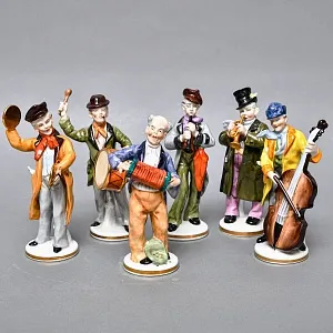 Полная Коллекционная серия Фарфоровых статуэток «Музыкальный оркестр», Grafenthal Германия, 1985 - 1990 годы.