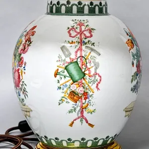 Настольная Электрическая Лампа - Светильник «Цветущий Сад» Фарфор Kaiser, Германия 80 -е годы ХХ века. 